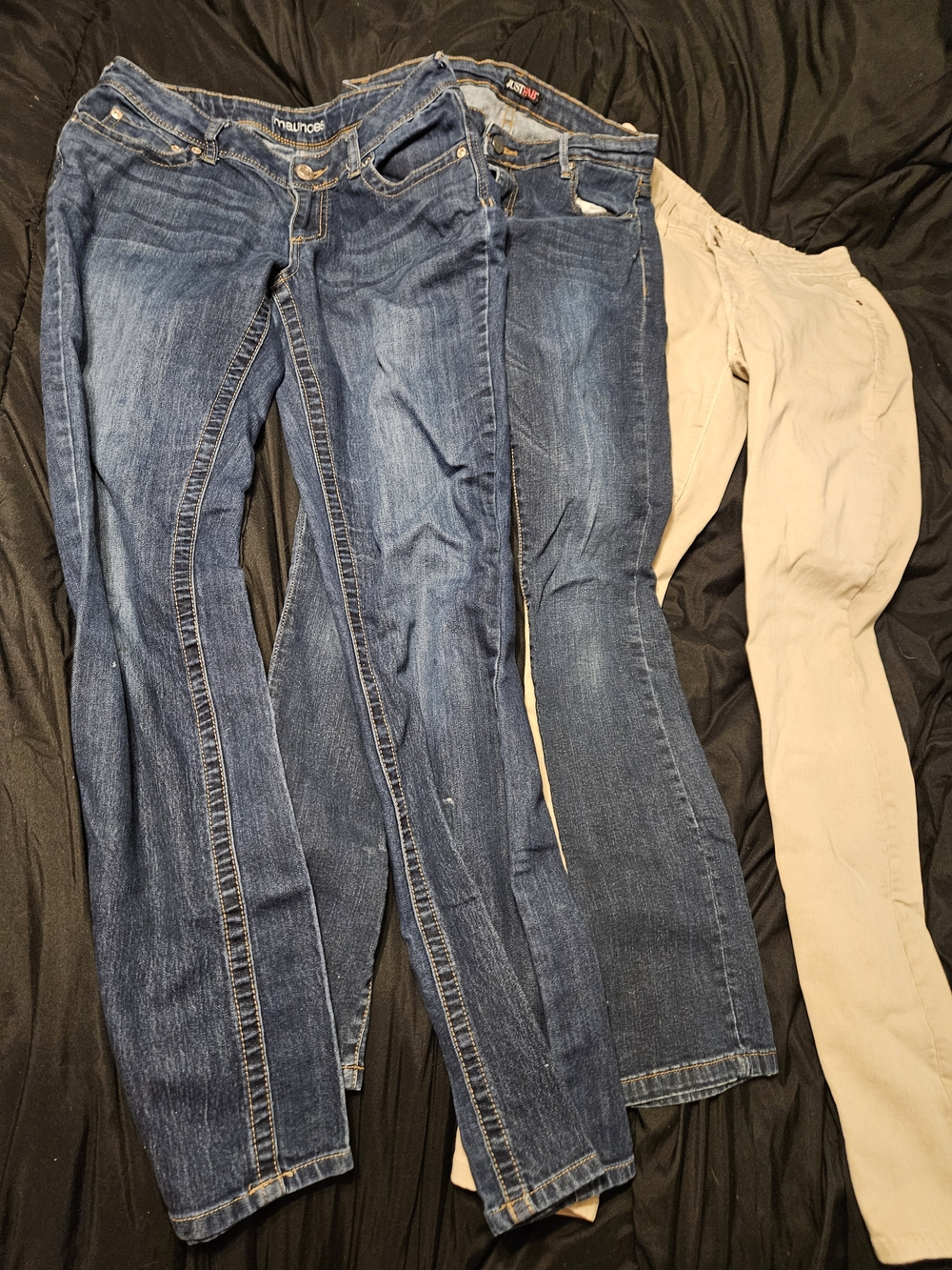 Maurices Blue Denim & Beige Boot Cut Jeans Set